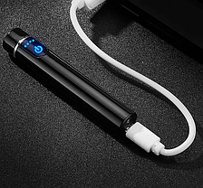 Запальничка USB в подарунковій коробочці Lighter XT-4980 металева Сенсорна чорна, фото 3