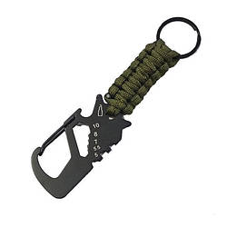 Брелок - Карабін мультитул для ключів зелений 2214