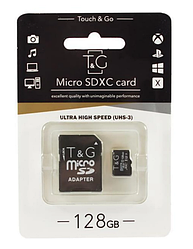 Картка пам'яті microSD HC T&G 128 GBSD class 10 (з адаптером)