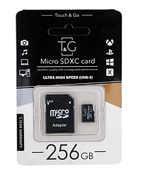 Картка пам'яті microSDHC T&G 256 GBSD class 10 (з адаптером)