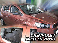 Дефлектори вікон / вітровики Chevrolet Aveo 2011 -> 5D (вставні, кт - 4шт) (Heko)