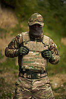 Плитоноска мультикам защитный армейский жилет, Боевая военная экипировка ВСУ тактический бронежилет