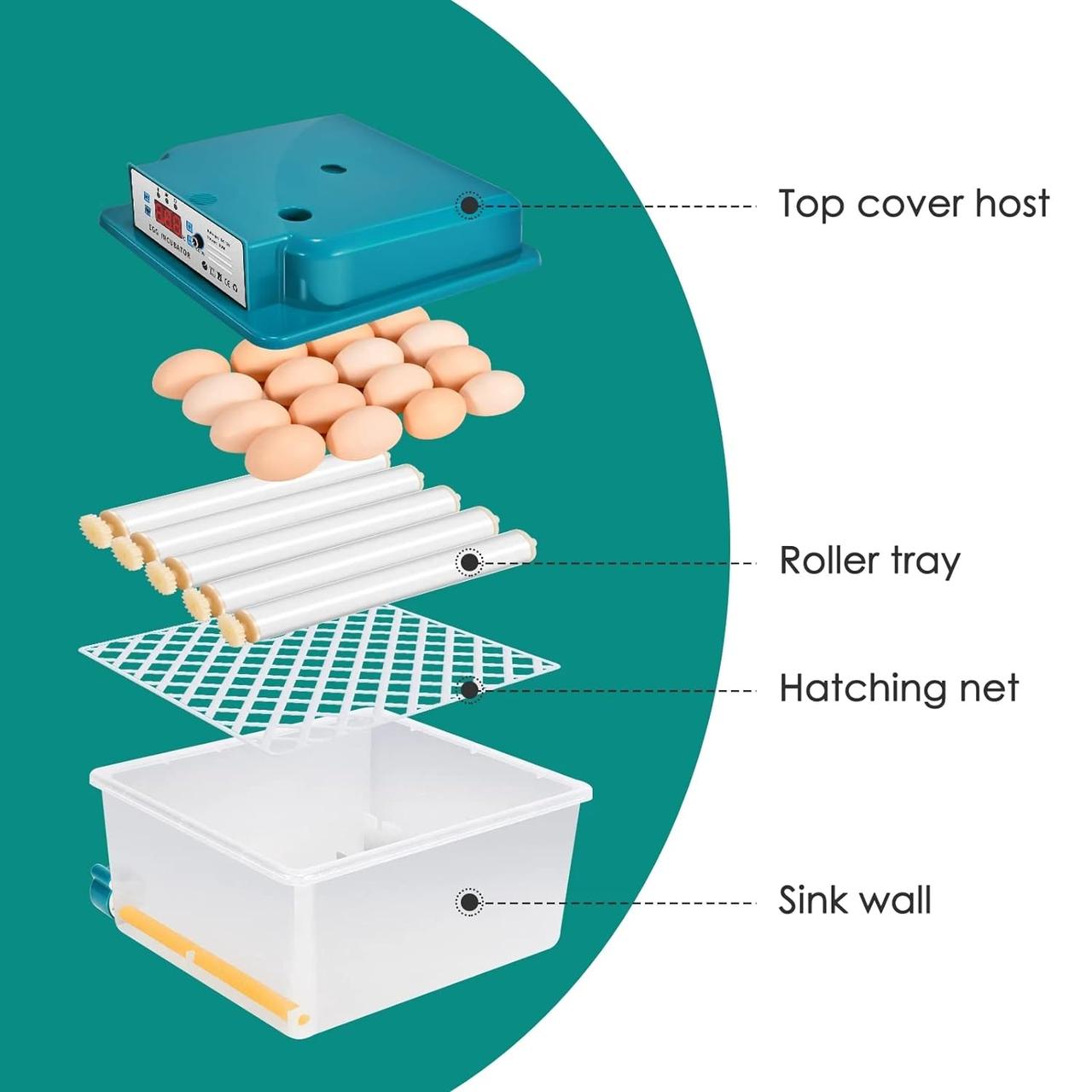 Автоматический инкубатор Aninze на 16 яиц с автоматическим переворачиванием и светодиодным индикатором - фото 5 - id-p2086536156