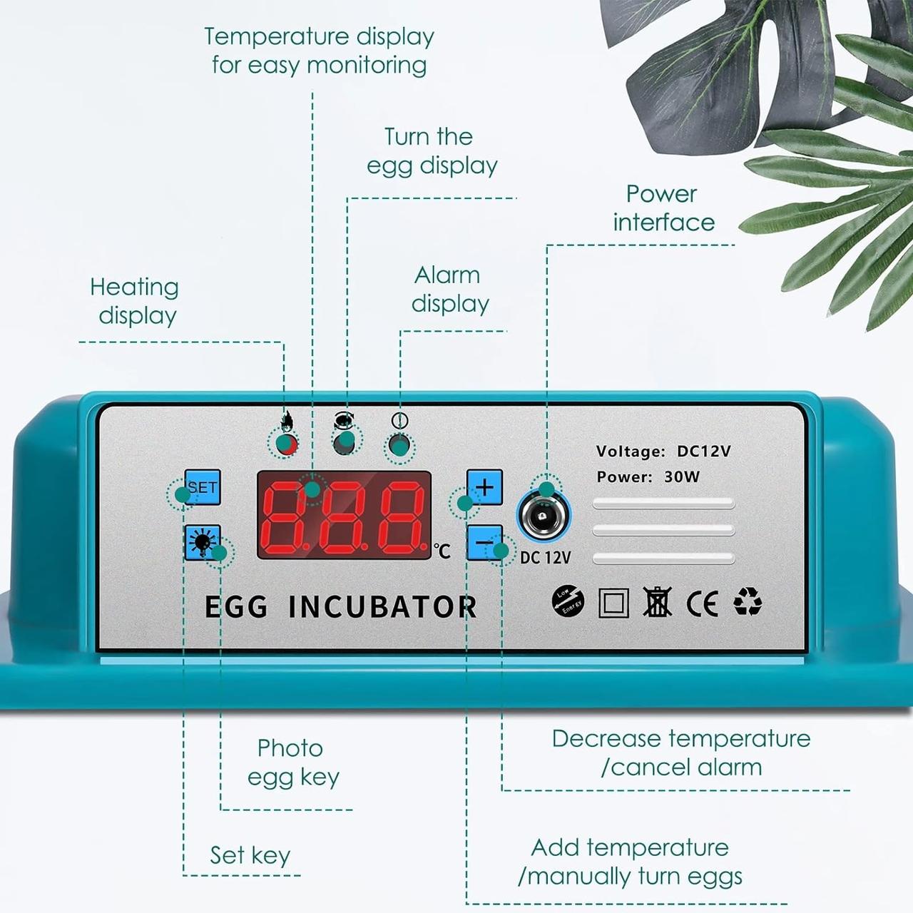 Автоматический инкубатор Aninze на 16 яиц с автоматическим переворачиванием и светодиодным индикатором - фото 6 - id-p2086536156