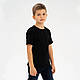 Детская футболка JHK, базовая, однотонная, для мальчика или девочки, черная, размер 98, на 3/4 года - фото 3 - id-p2086521789
