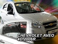 Дефлектори вікон / вітровики Chevrolet Aveo II 2006-2011 4D (клеющ-ся, кт - 2шт) (Heko)