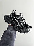 Жіночі кросівки Balenciaga 3XL Black White Premium, чорні кросівки баленсіага 3ХЛ чорно-білі, фото 2