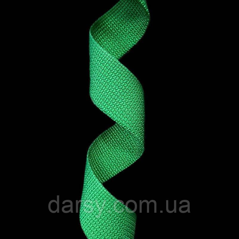 Стрічка ремінна поліпропіленова (стропа) колір зелений 30 мм, фото 1
