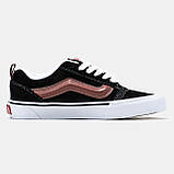 Чоловічі / жіночі кеди Vans KNU Skool Black Brown White, унісекс чорно-білі замшеві кросівки ванс кну скул, фото 3