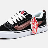 Чоловічі / жіночі кеди Vans KNU Skool Black Brown White, унісекс чорно-білі замшеві кросівки ванс кну скул, фото 9