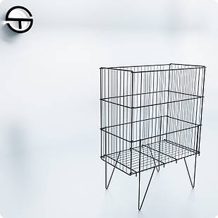 Кошик "LALA 300" розпродажна складана 300х600х580мм, чорний. Кошики торгові підлогові для розпродажу та торгівлі до магазину