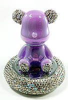 Ароматизатор автомобильный Мишка со стразами Purple (освежитель воздуха медведь)