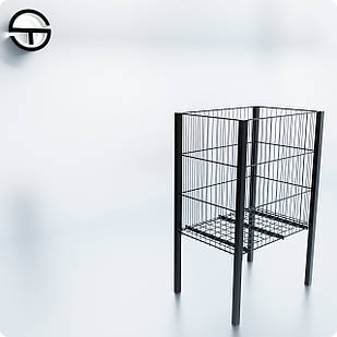 Кошик REN-595 595х410х(900/500)мм, чорна. Презентаційний стіл. Промо кошик для розпродажів та акцій