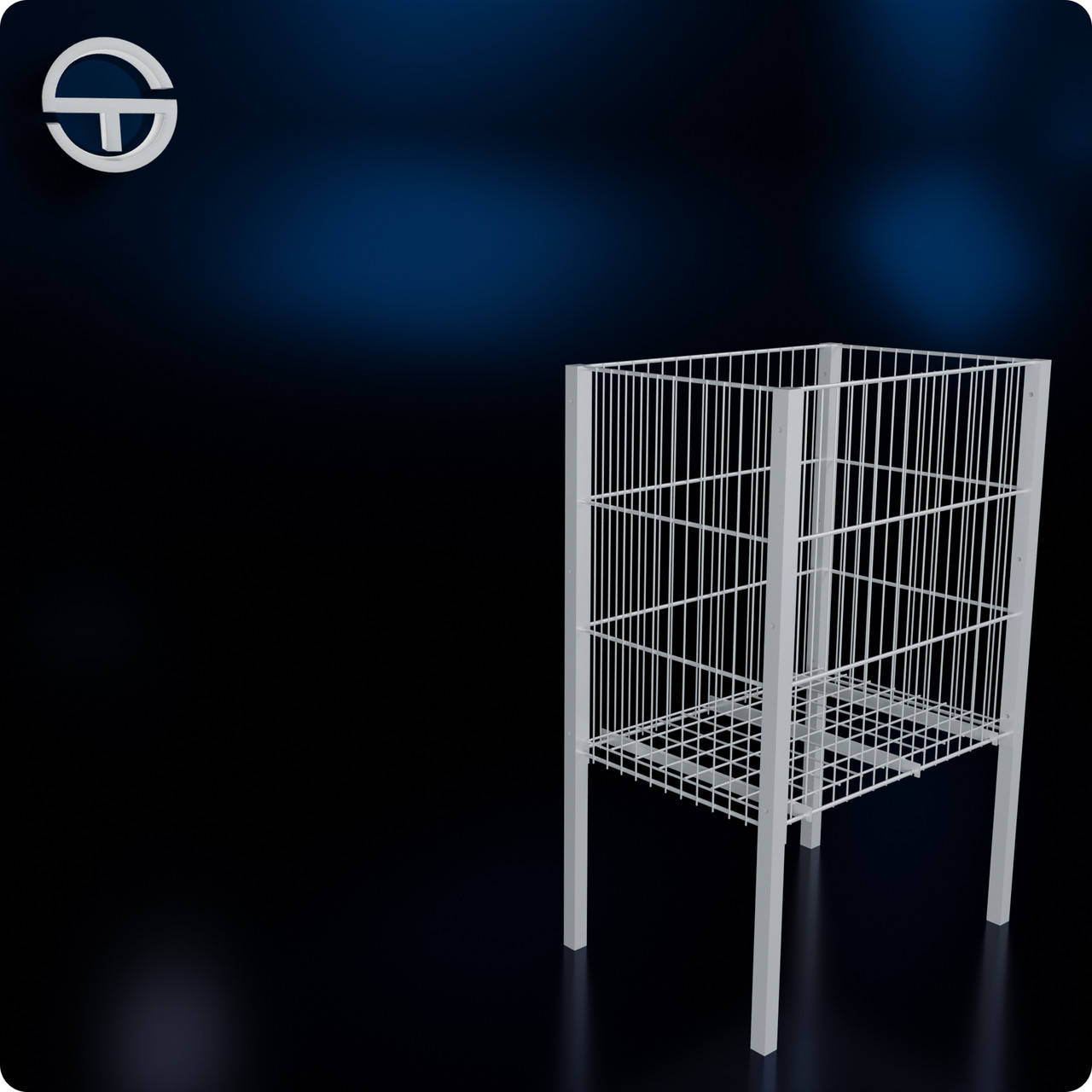 Кошик " REN-595" 595х410х(900/500)мм, білий. Презентаційний стіл. Промо кошик для розпродажів та акцій, фото 1