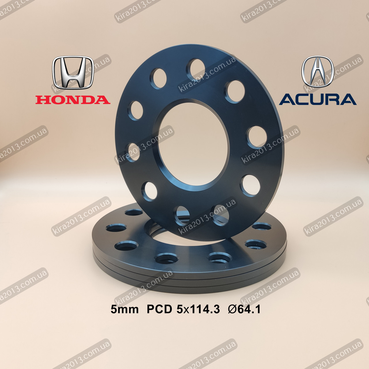 Колесные проставки Honda 5мм. Проставки для дисков Honda Acura 5x114.3 64.1 5мм (пара) - фото 6 - id-p2086532632