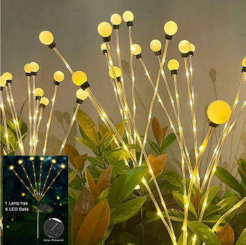 Газонний світильник комплект 2шт  "Avatar " на сонячній батареї, 42 світлодіоди, 6 ліній