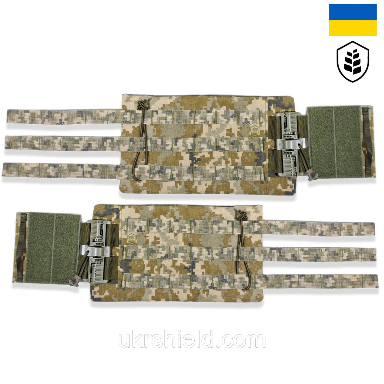Бокові камербанди 15×30 см | Піксель ММ14 | Ukr shield