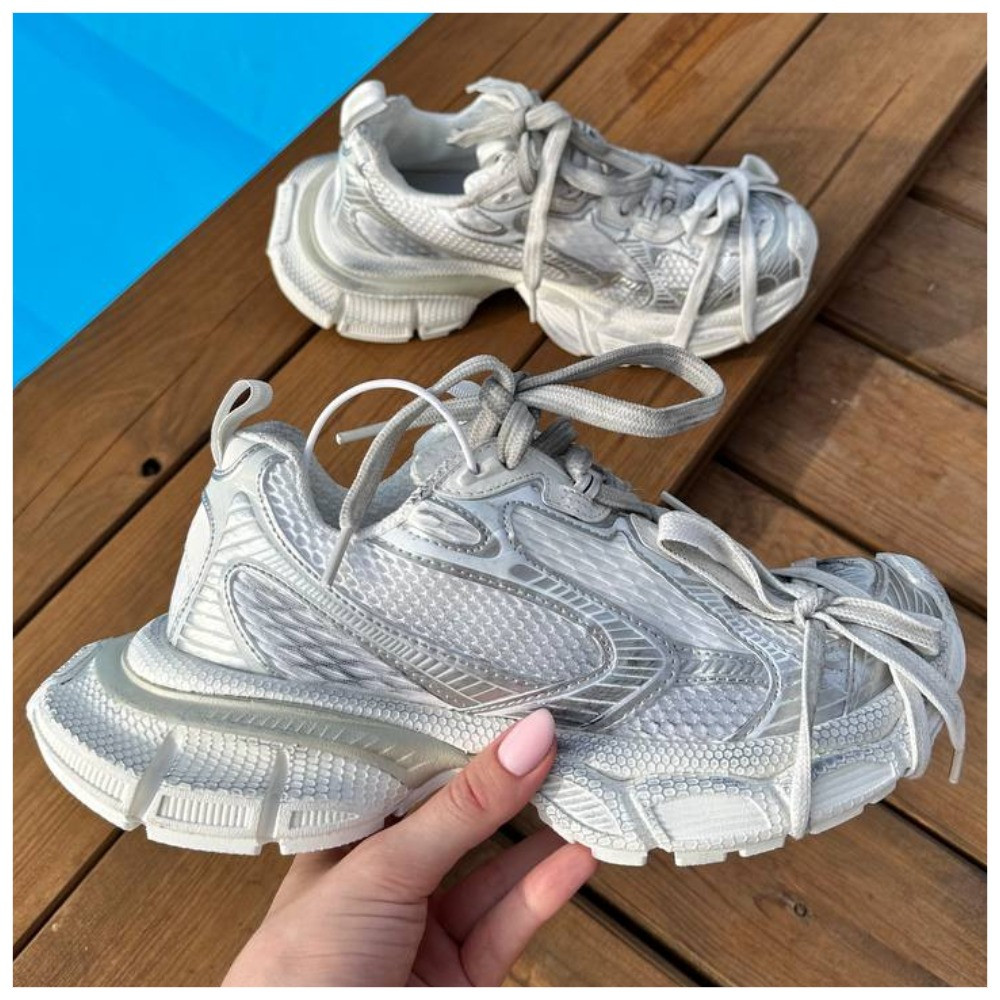 Жіночі кросівки Balenciaga 3XL White Silver Premium, білі сірі кросівки баленсіага 3ХЛ, фото 1