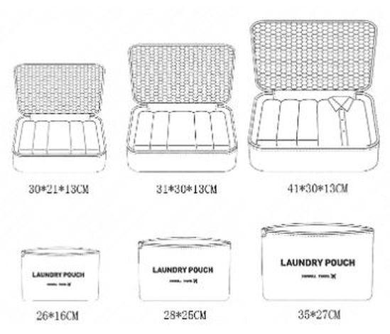 Набір органайзерів для шафи або валізи 6 шт Блакитний Набір органайзерів для шафи або валізи 6 шт Блакитний