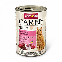 Вологий корм для котів Animonda Carny Adult Beef Turkey+Shrimps з яловичиною та креветками (4017721837248)
