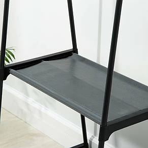 Підлогова пересувна вішалка для одягу The New Coat Rack стійка з поличками на коліщатках чорний (YH6601), фото 4