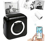 Портативний термопринтер Mini Printer C15 для друку зі смартфона без заправлення чорнила (Чорний), фото 3