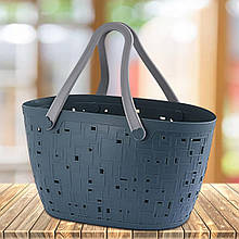 Універсальний кошик для зберігання з гумовими ручками великий 50208-0147, Сірий(WAN)