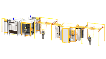 Лінія порошкового фарбування Ellipse - 2.3ч без відстійників та підвісок для габаритів цеху: 19.7м х 4.4м