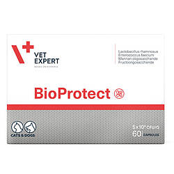 VetExpert BioProtect-Харчова добавка для кішок та собак з порушеною шлунково-кишковою мікрофлорою 60 капсул