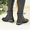 Черевики жіночі шкіряні на стійкому підборі. Колір чорний, фото 2