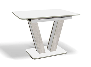 Стіл обідній розкладний  Крафт Fusion Furniture, колір білий + бетонний камінь, фото 2