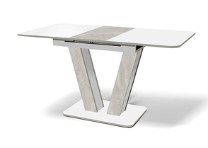 Стіл обідній розкладний  Крафт Fusion Furniture, колір білий + бетонний камінь, фото 2