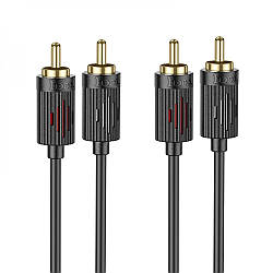 Кабель Aux Hoco UPA29 dual RCA to dual RCA 1.5m Колір Чорний 6942007607766