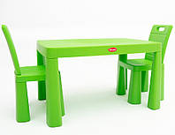 Детский стол и два стула (04680/2) Долони, пластиковый. Зеленый