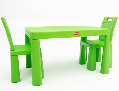 Дитячий стіл та два стільця (04680/2) Долони, пластиковий. Зелений