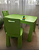 Дитячий стіл та два стільця (04680/2) Долони, пластиковий. Зелений, фото 7