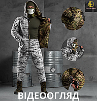 Тактический утепленный зимний костюм двухсторонний мультикам для военнослужащего