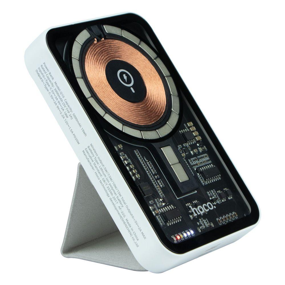 Універсальна Мобільна Батарея Hoco Q10 PD20W Wireless Fast Charging 5000mAh Колір Білий 6931474775948