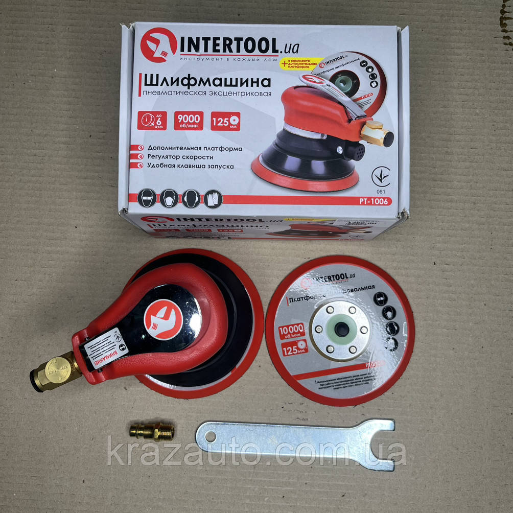Шліфмашина пневматична ексцентрикова 125 мм INTERTOOL PT-1006, фото 1