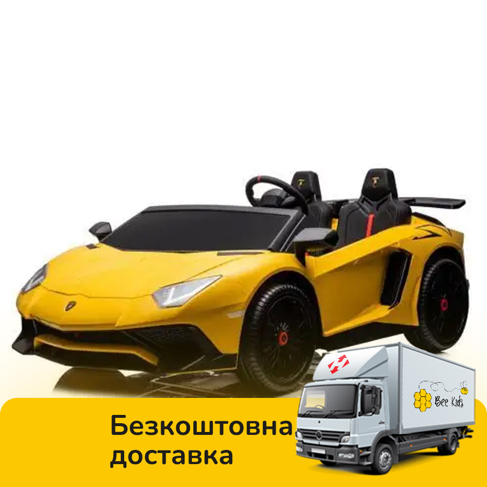 Електромобіль Lamborghini двомісний дитячий (мотор 24V200W, акумулятор 24V14AH) Bambi M 5738AL-6 Жовтий, фото 1