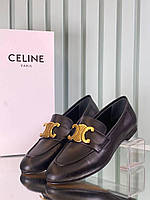 Женские туфли Celine черные (натуральная кожа) 37
