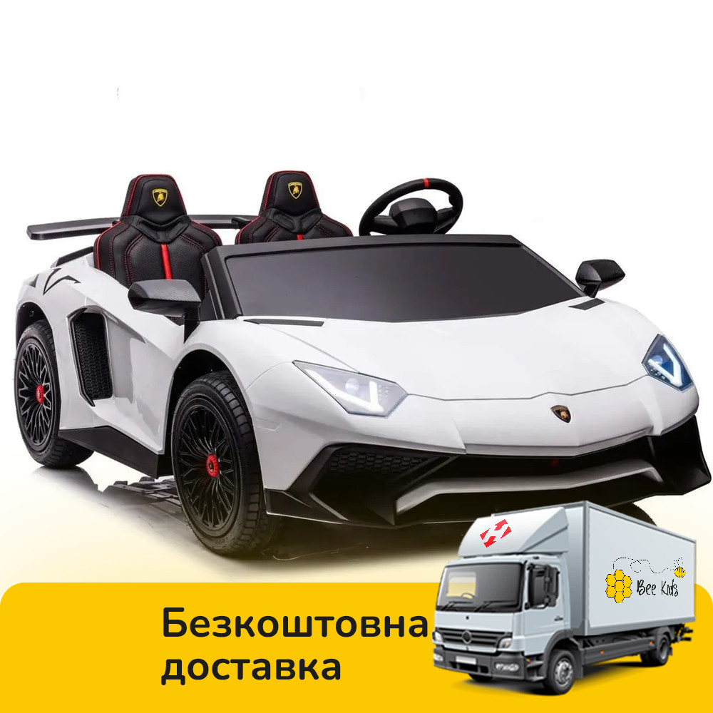Електромобіль Lamborghini двомісний дитячий (мотор 24V200W, акумулятор 24V14AH) Bambi M 5738AL-1 Білий, фото 1