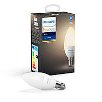 Умная лампа Philips Hue E14, 5.5W(40Вт), 2700K, White, Bluetooth, димируемая Philips 14406