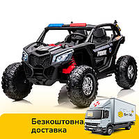 Электромобиль двухместный Багги полиция (4 мотора 45W, аккум 24V7AH, MP3) Bambi M 5743EBLR-2(24V) Черный