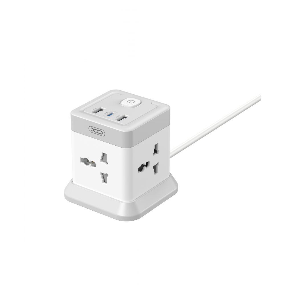 Мережевий Подовжувач XO WL20 20W Square Socket 4AC +USB-A+1USB-C PD/QC 2m М'ят.упак. Колір Бiлий 2020000377573