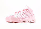 Жіночі кросівки Nike Air More Uptempo Pink, рожеві шкіряні кросівки найк аір море аптемпо аїр, фото 5