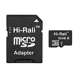 Карта Пам'яті  Hi-Rali MicroSDHC 32gb UHS-3 10 Class &amp; Adapter Колір Чорний 4719303949478