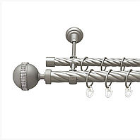 Карниз кованый для штор двойной сатин Авея 16мм диаметр твистер комплект