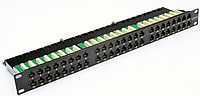 Патч-панель CMS 19" 48xRJ-45 UTP, Cat.6, 1U, dual type, EPNew (6PLD-U48BK1UZ)