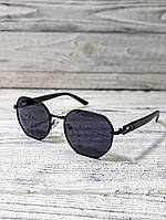 Солнцезащитные очки черные, унисекс в черной металлической оправе ( без бренда )